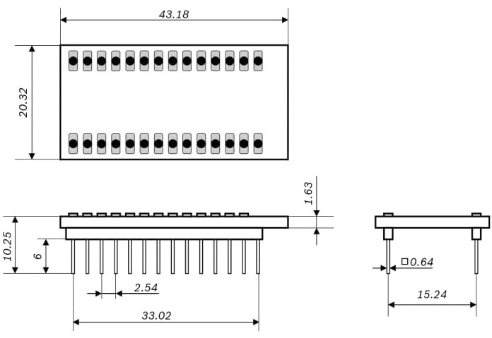 Mechanical Drawing - Bosch BMA456 Acceleration Sensor Shuttleboards